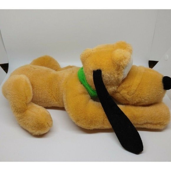 Disney Parks PLUTO Soft Plush Stuffed Bean Bag Dog Animal Doll 14" Green Collar - Picture 5 of 9